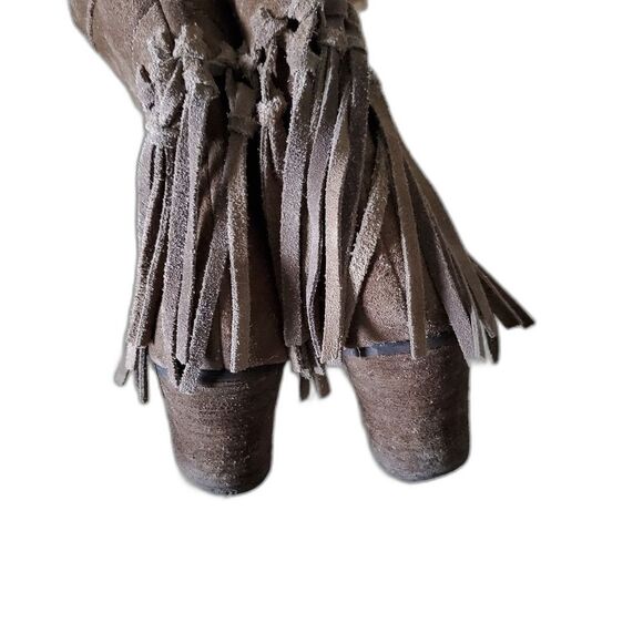 Sbicca Vintage Women's Booties Size 7.5 Tan Suede Fringe Western Ankle Boots - Picture 10 of 10
